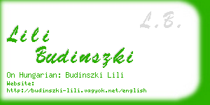 lili budinszki business card